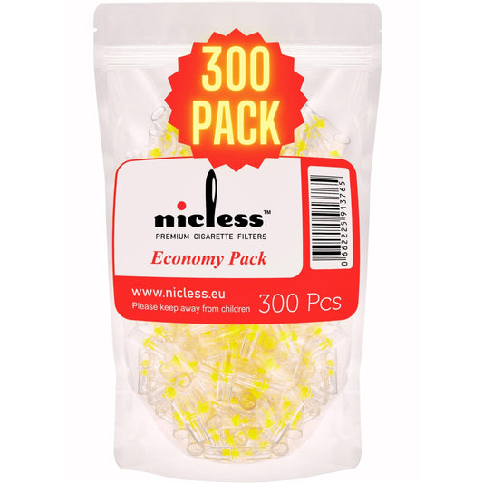 Nicless Premium 8mm Disposable Cigarette Filters – Tar & Nicotine Reduction, Pack of 300
