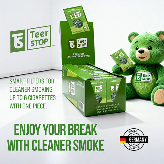 TS Teer STOP 8mm Disposable Cigarette Filters – Tar & Nicotine Reduction, Pack of 720