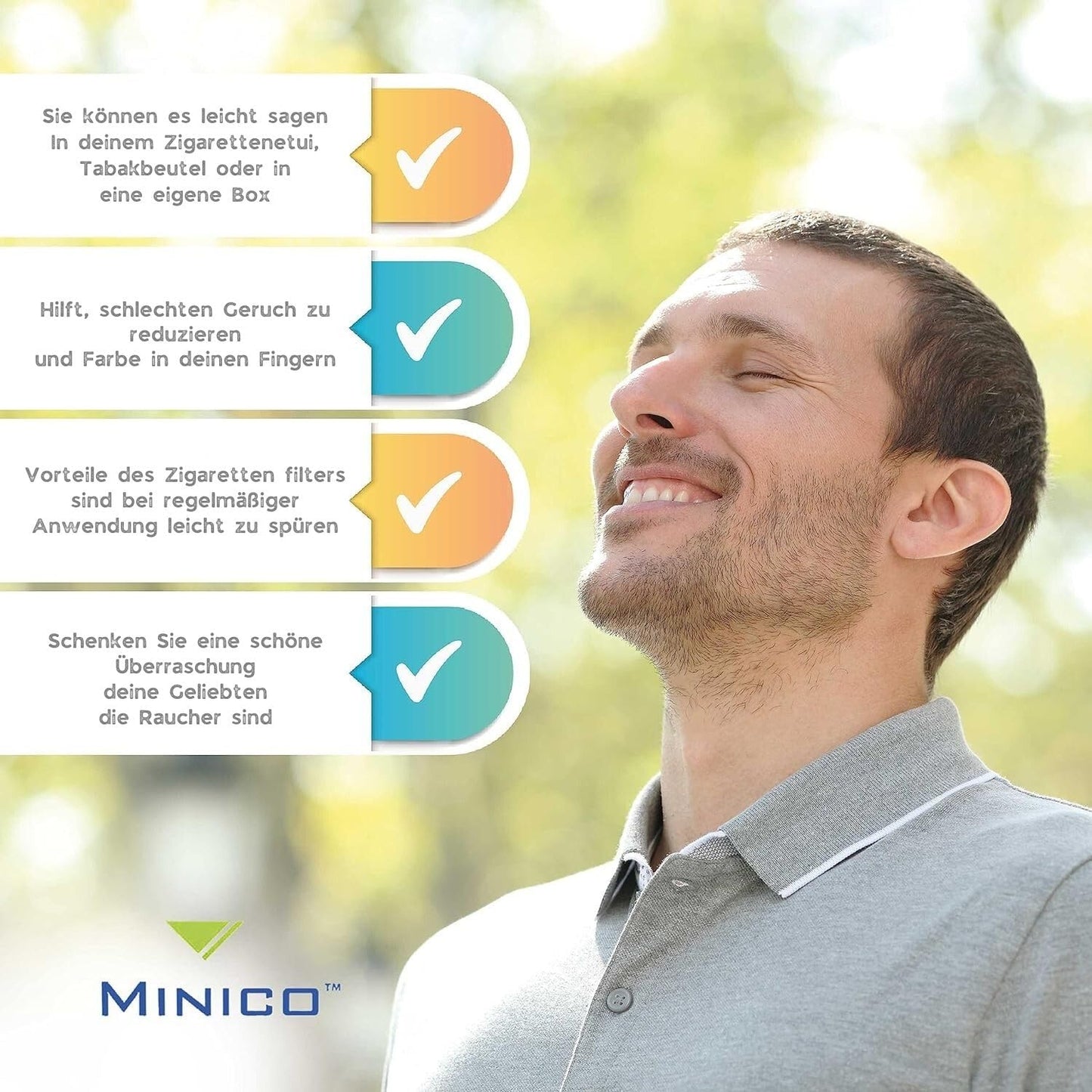 MINICO 8mm Disposable Cigarette Filters – Tar & Nicotine Reduction, Pack of 1100