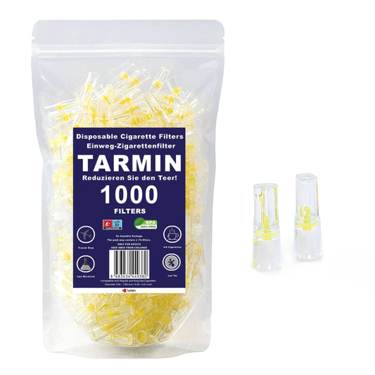 TARMIN 8mm Disposable Cigarette Filters – Tar & Nicotine Reduction, Pack of 1,000