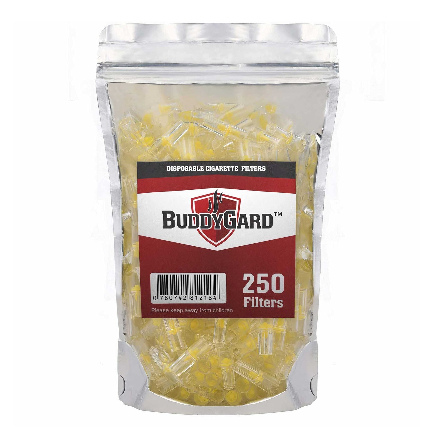 BUDDYGARD 8mm Disposable Cigarette Filters – Pack of 250