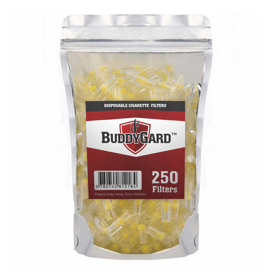 BUDDYGARD 8mm Disposable Cigarette Filters – Tar & Nicotine Reduction, Pack of 250