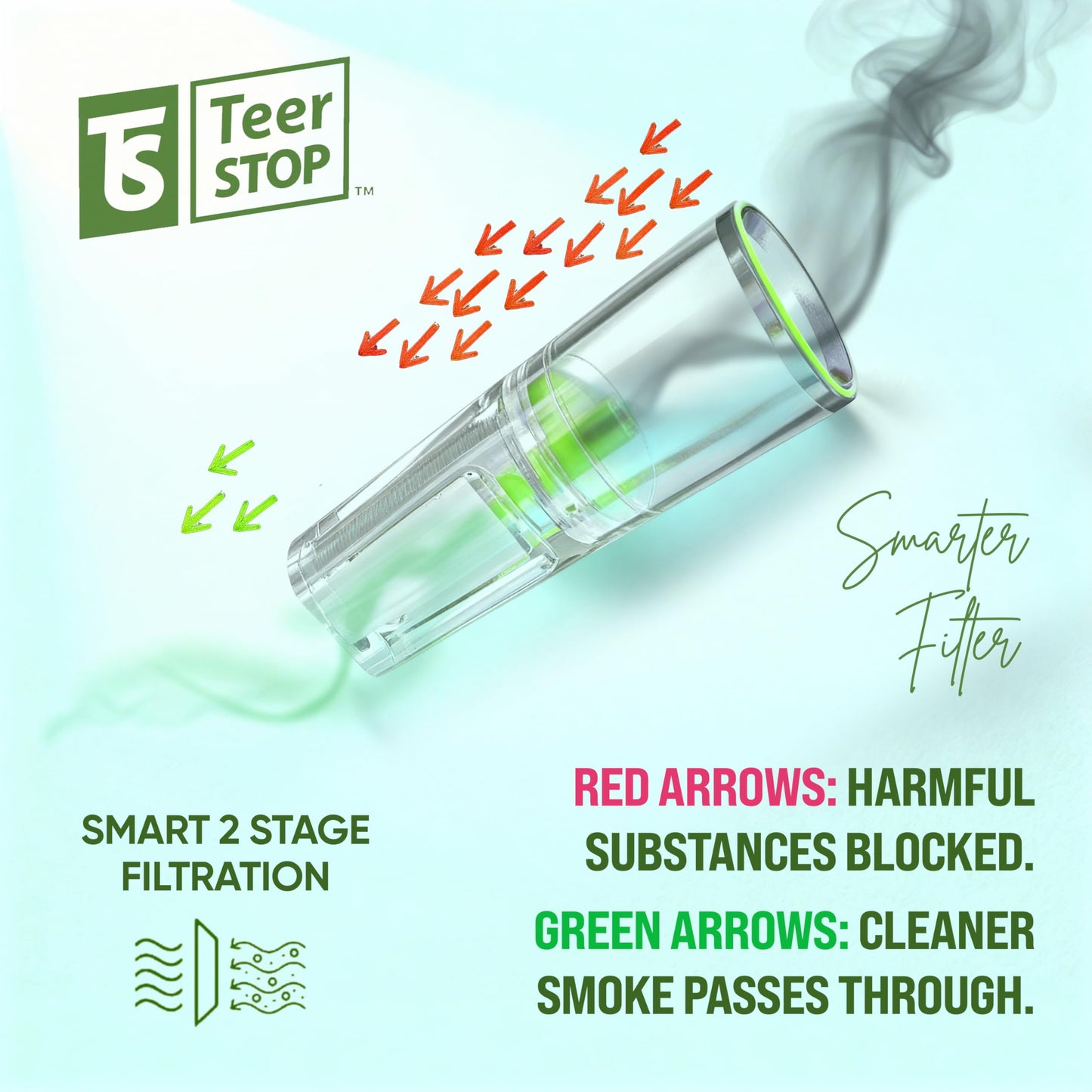 TS Teer STOP 8mm Disposable Cigarette Filters – Tar & Nicotine Reduction, Pack of 650