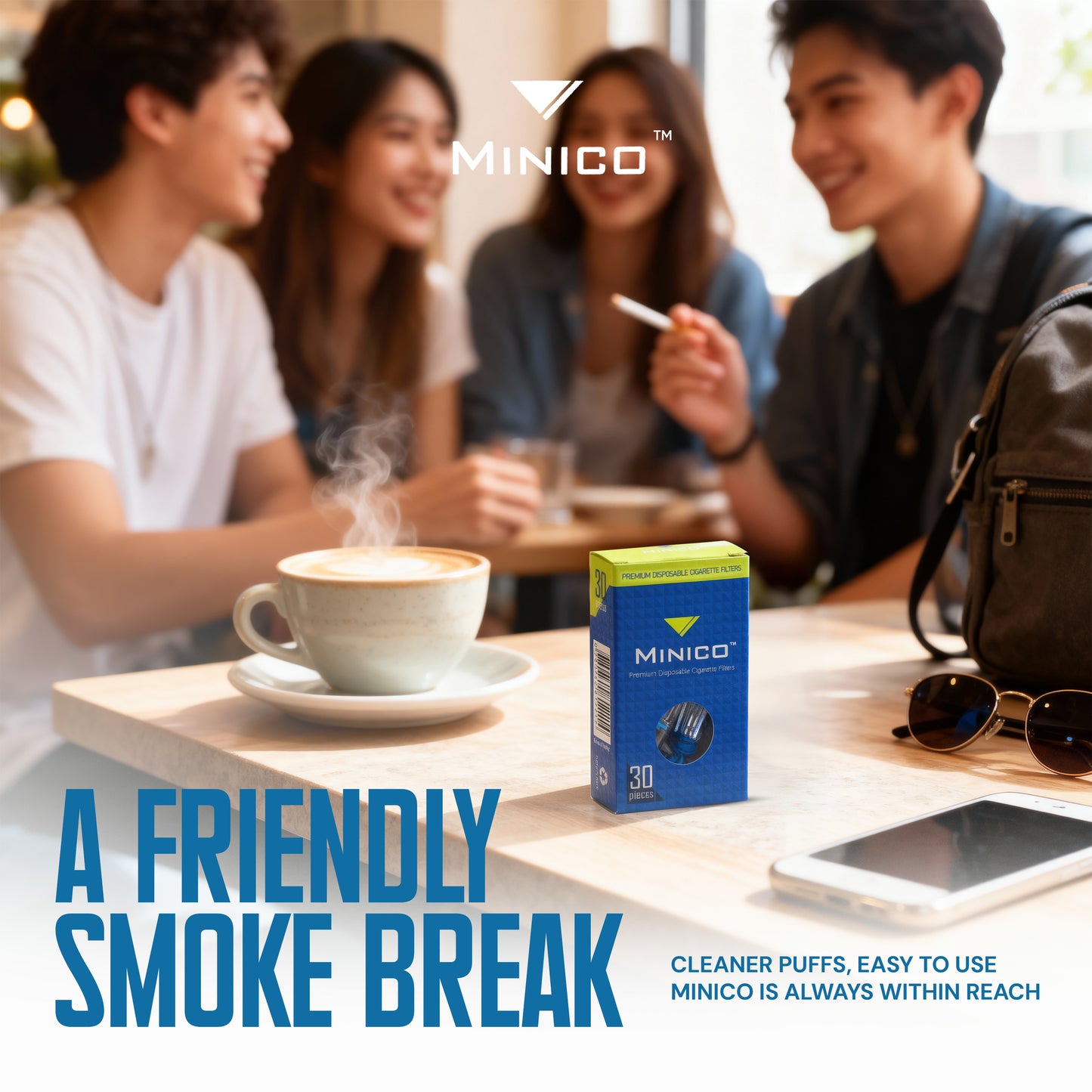 MINICO 8mm Disposable Cigarette Filters – Tar & Nicotine Reduction, Pack of 480