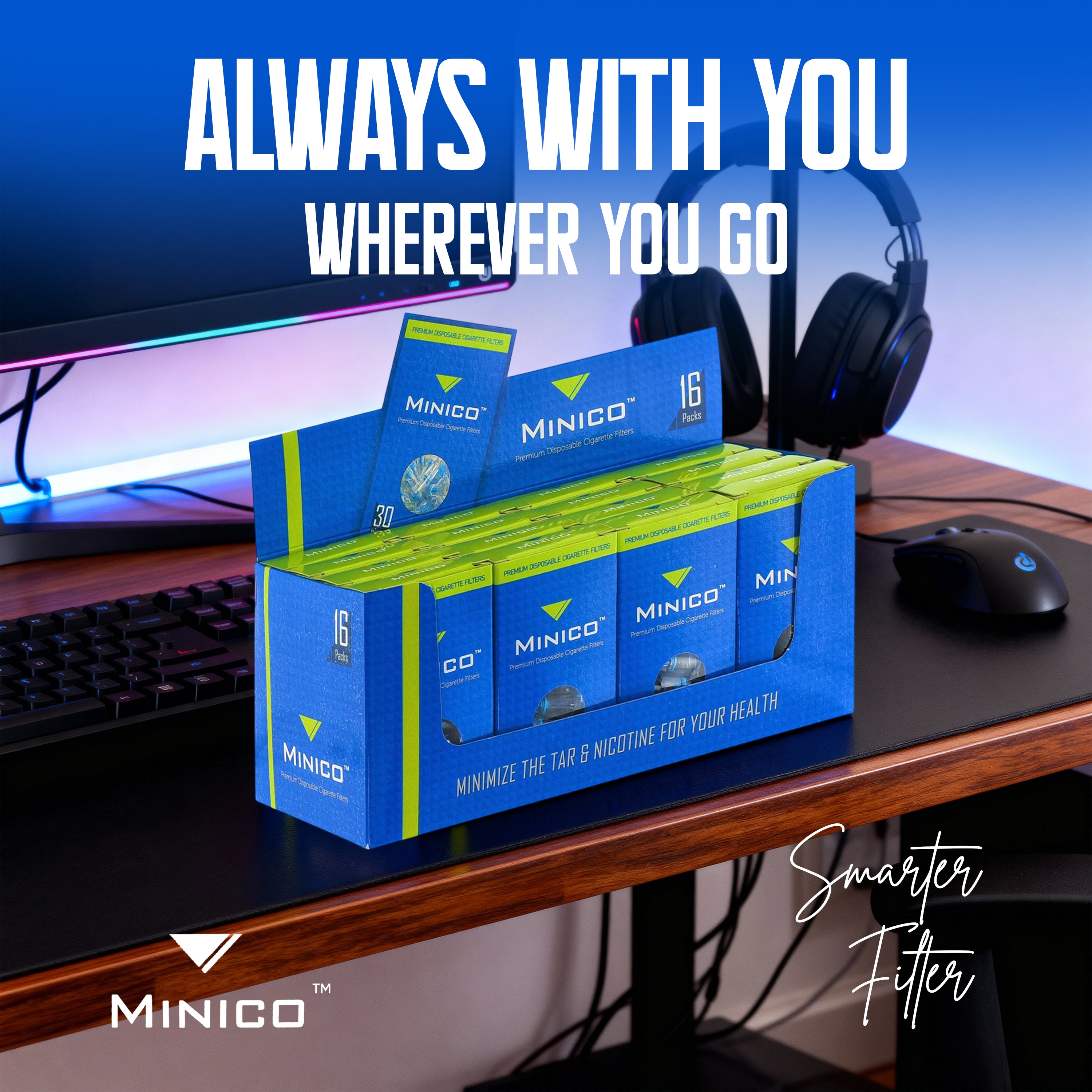 MINICO 8mm Disposable Cigarette Filters – All Packs