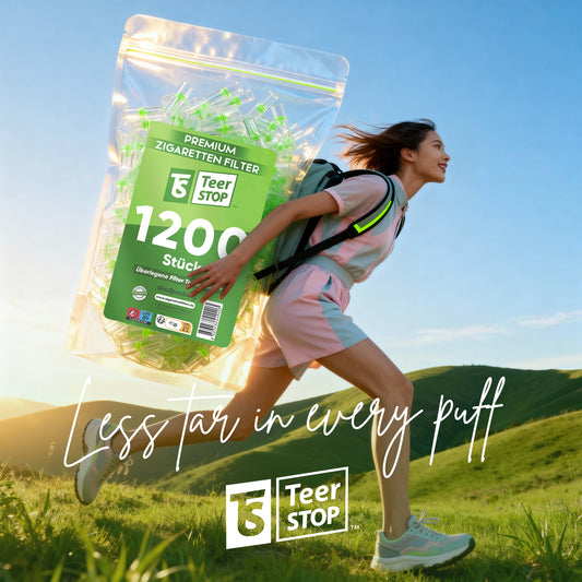 TS Teer STOP 8mm Disposable Cigarette Filters – Tar & Nicotine Reduction, Pack of 1200