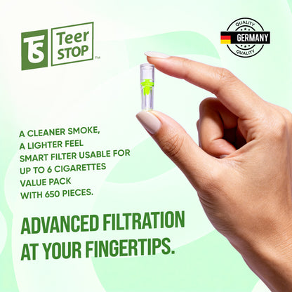 TS Teer STOP 8mm Disposable Cigarette Filters – Tar & Nicotine Reduction, Pack of 650