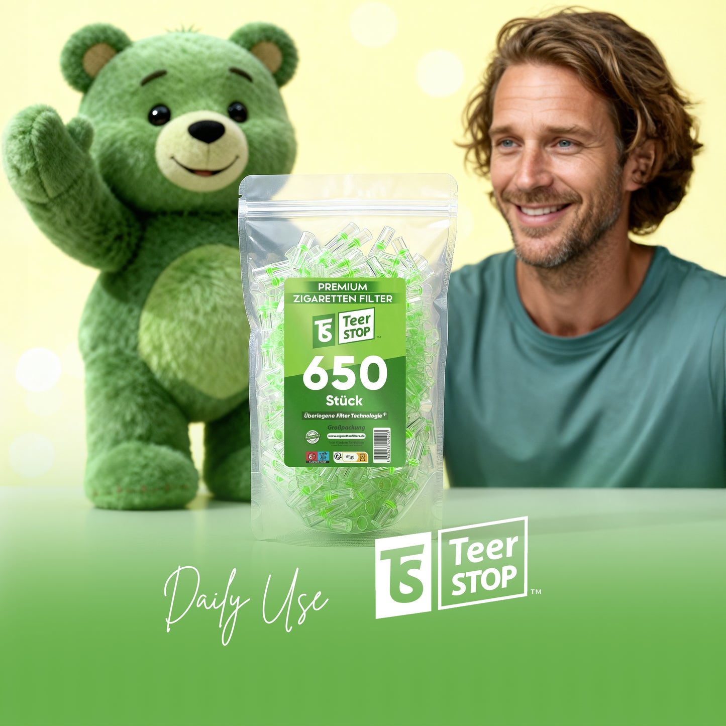 TS Teer STOP 8mm Disposable Cigarette Filters – Tar & Nicotine Reduction, Pack of 650