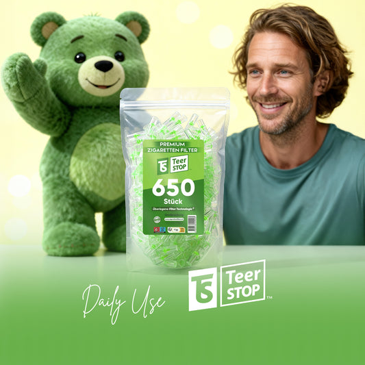 TS Teer STOP 8mm Disposable Cigarette Filters – Tar & Nicotine Reduction, Pack of 650