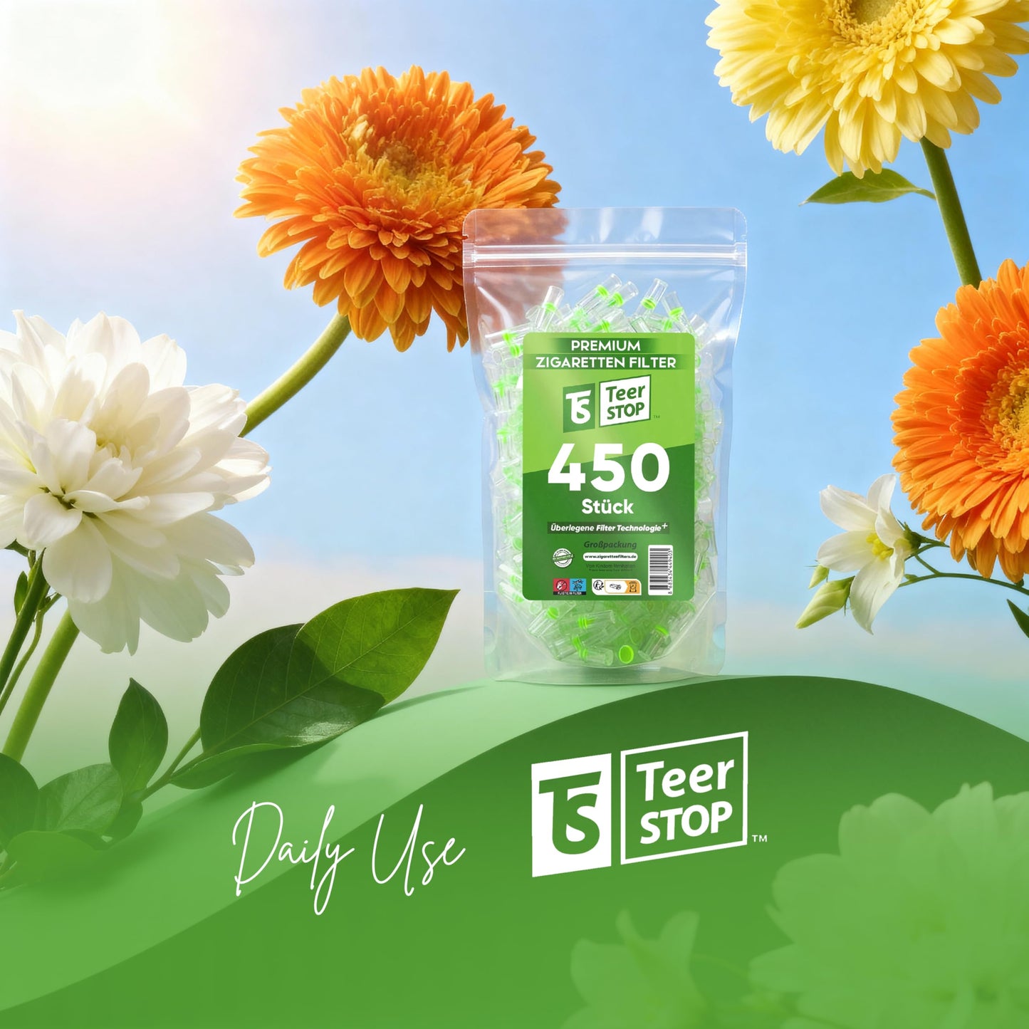 TS Teer STOP Slim Disposable Cigarette Filters – Pack of 200