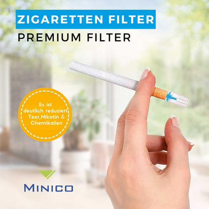 MINICO 8mm Disposable Cigarette Filters – Tar & Nicotine Reduction, Pack of 1100