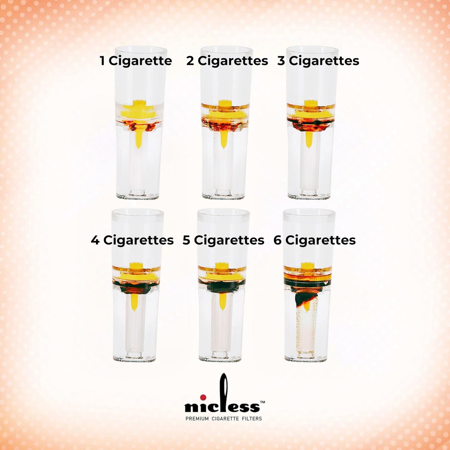 Nicless Premium 8mm Disposable Cigarette Filters – Premium Tar Filtration System for Normal/King Size Cigarettes