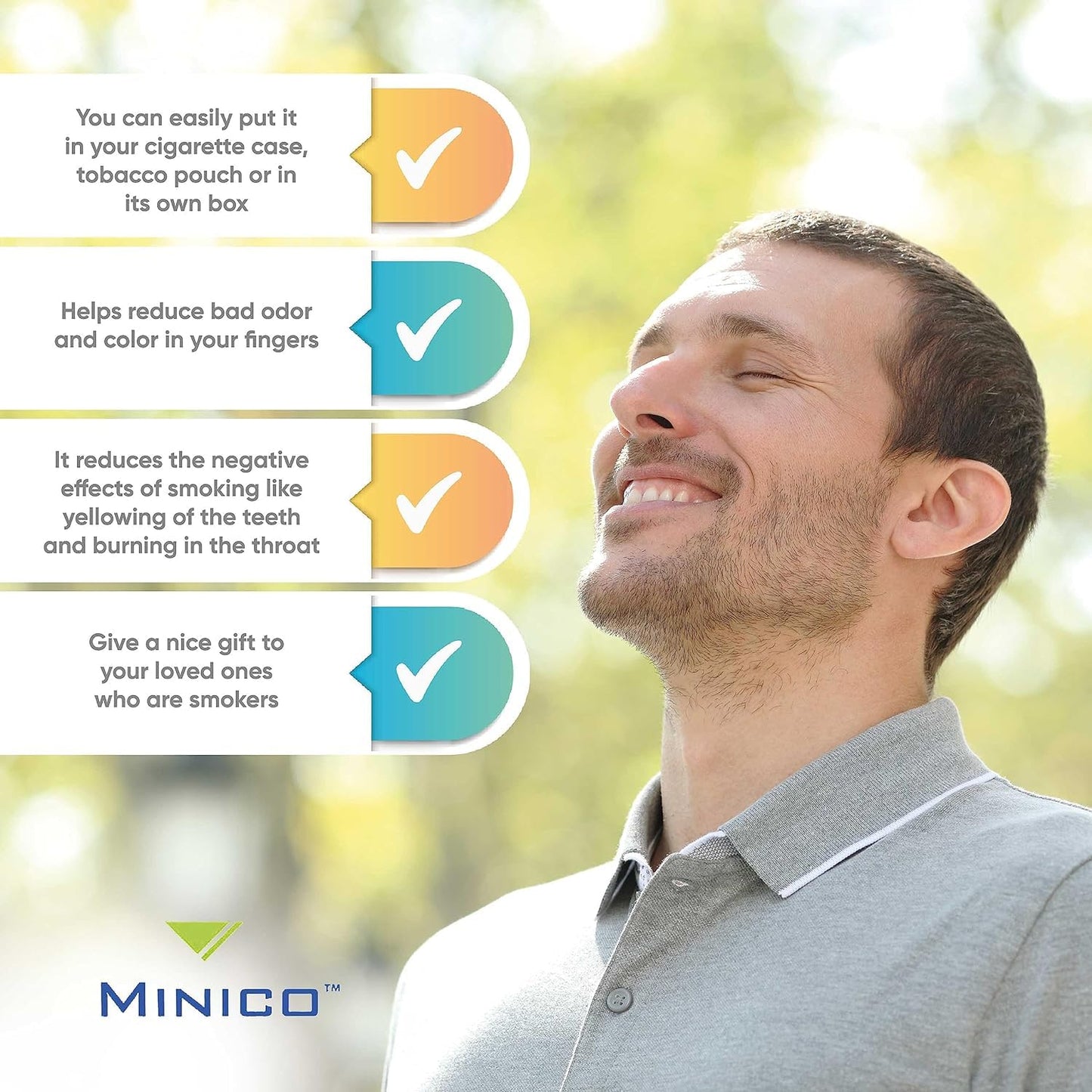 MINICO Slim Smart All-in-One Disposable Cigarette Filters 450 Pieces 5mm, 6mm, 7mm 15x30 Per Box Cigarette Holder Tar and Nicotine Filter for Smoking