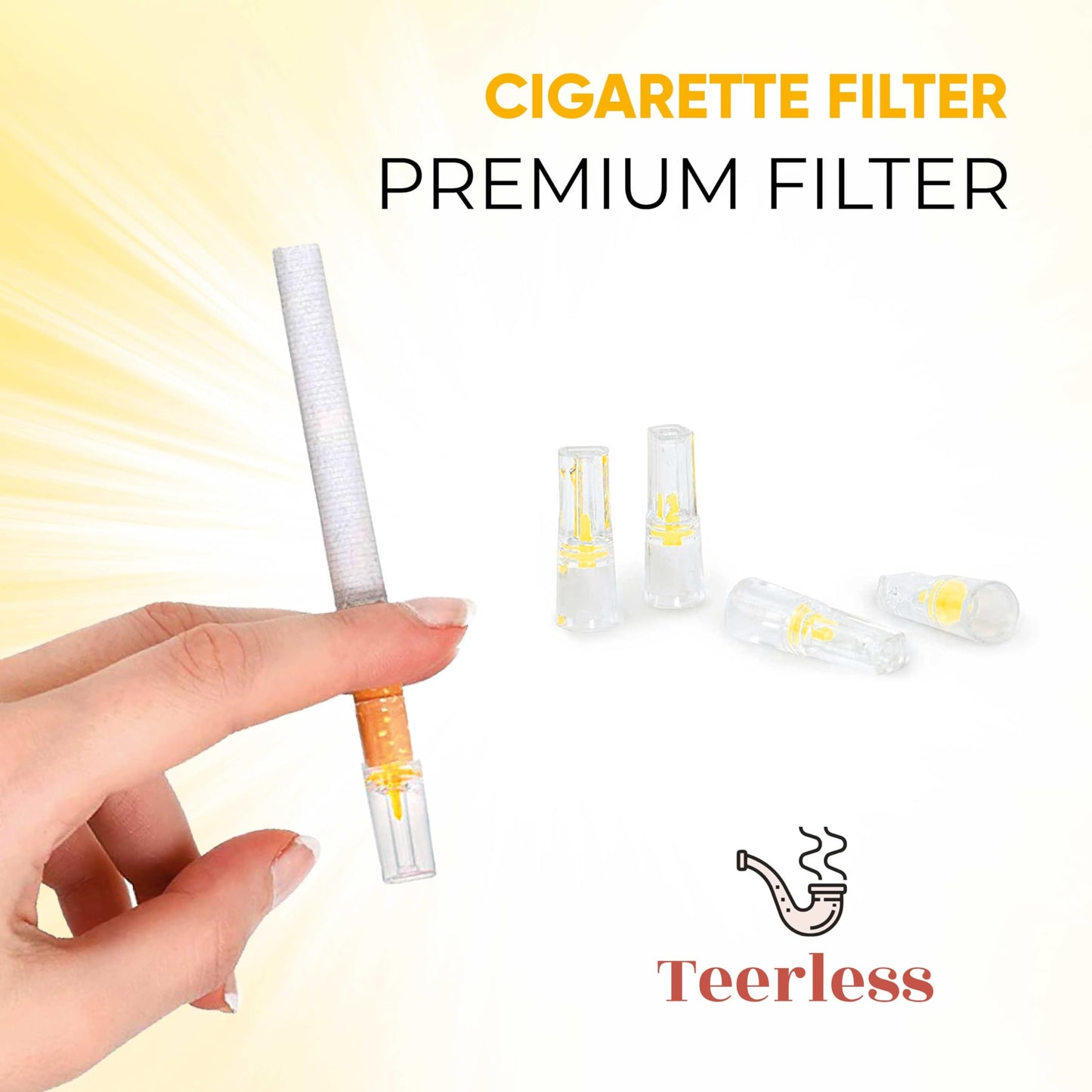 TEERLESS 8mm Disposable Cigarette Filters – Tar & Nicotine Reduction, Pack of 300