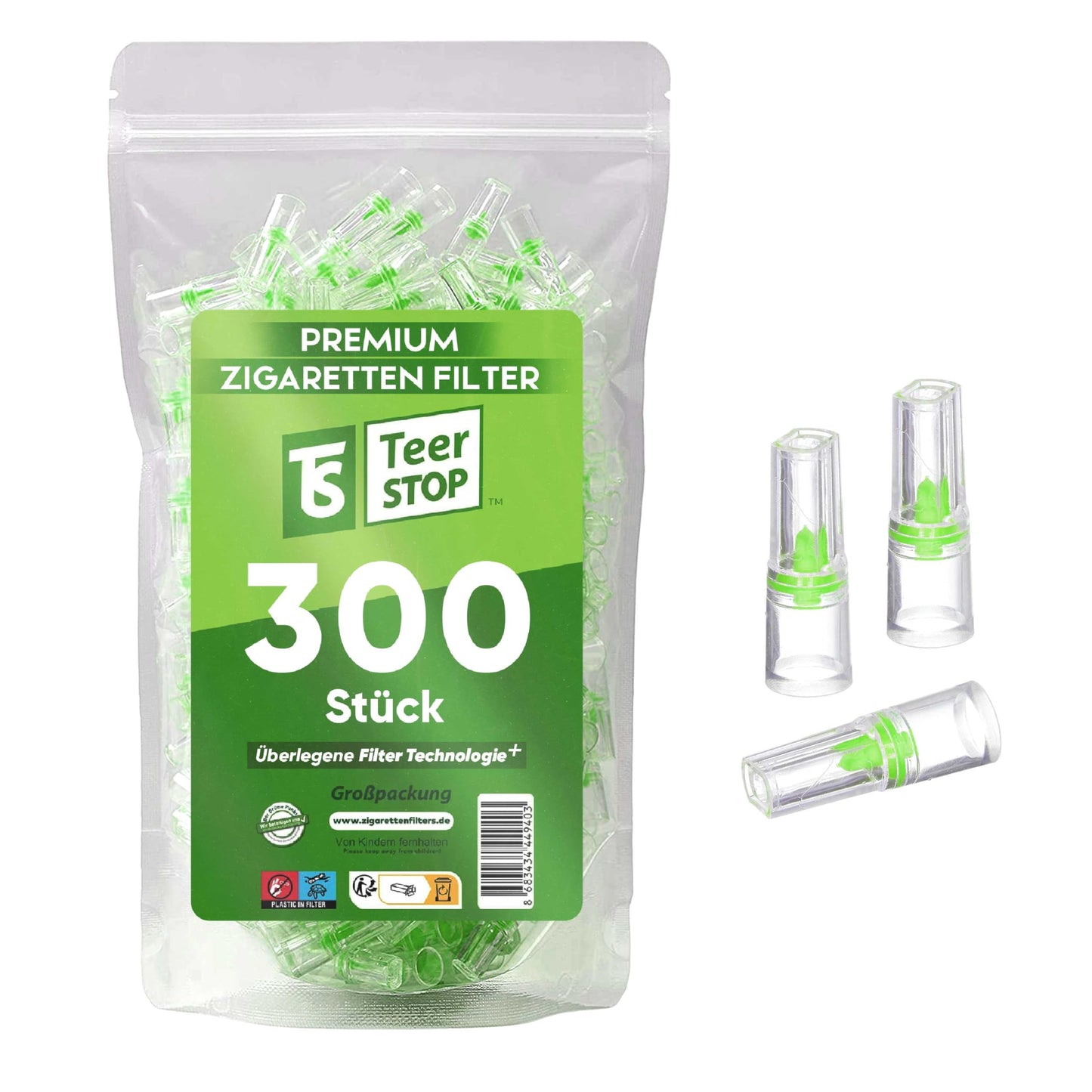 TS Teer STOP Slim Disposable Cigarette Filters – Pack of 200