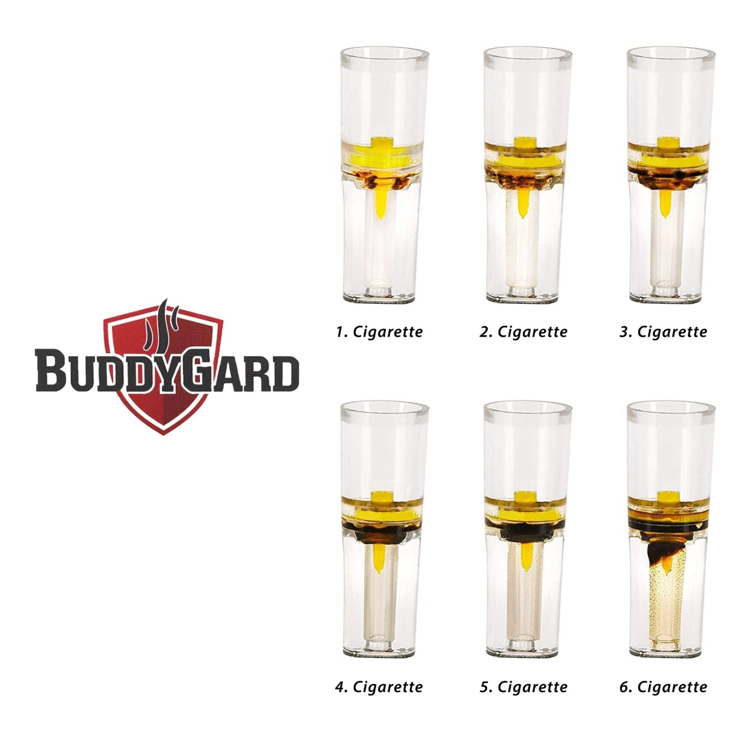 BUDDYGARD 8mm Disposable Cigarette Filters – Pack of 250