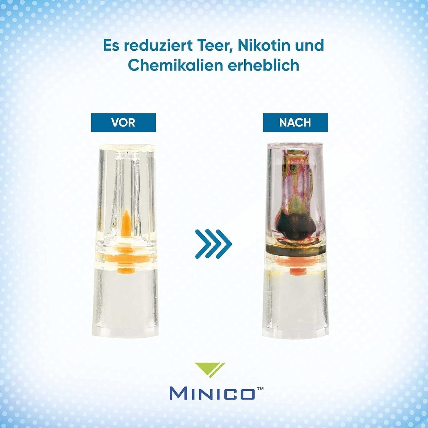 MINICO 8mm Disposable Cigarette Filters – Tar & Nicotine Reduction, Pack of 1100