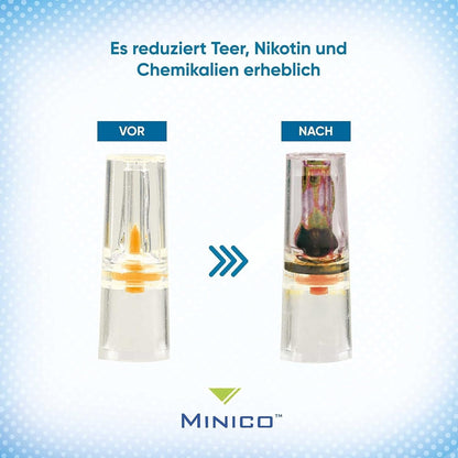 MINICO 8mm Disposable Cigarette Filters – Tar & Nicotine Reduction, Pack of 1100