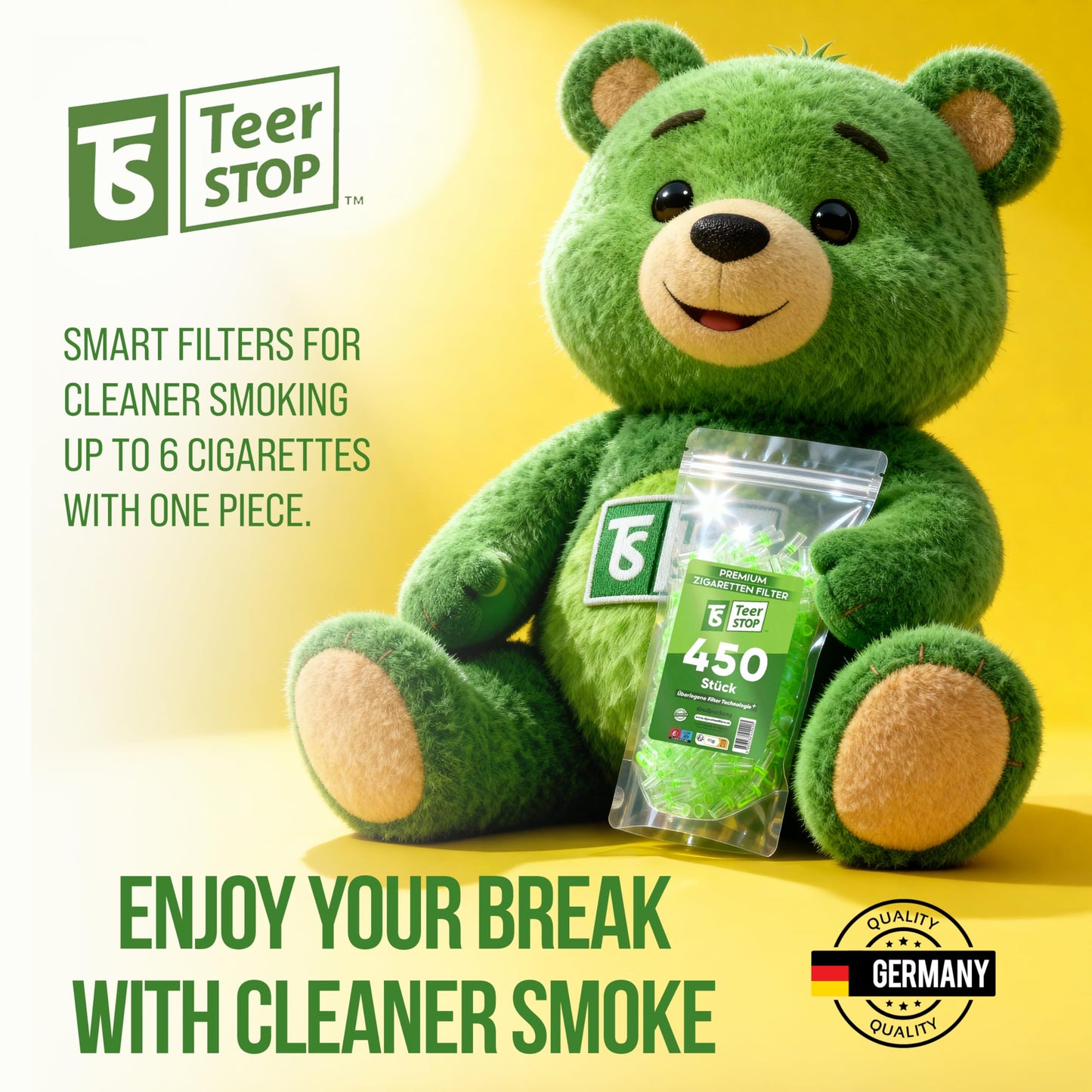 TS Teer STOP 8mm Disposable Cigarette Filters – Tar & Nicotine Reduction, Pack of 650