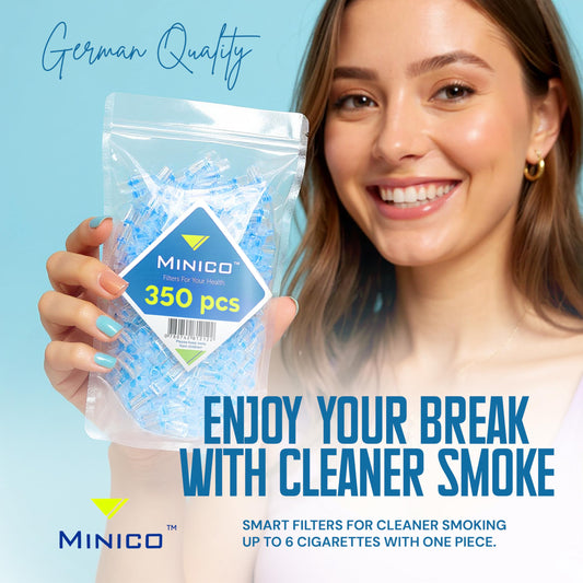MINICO 8mm Disposable Cigarette Filters – Tar & Nicotine Reduction, Pack of 350